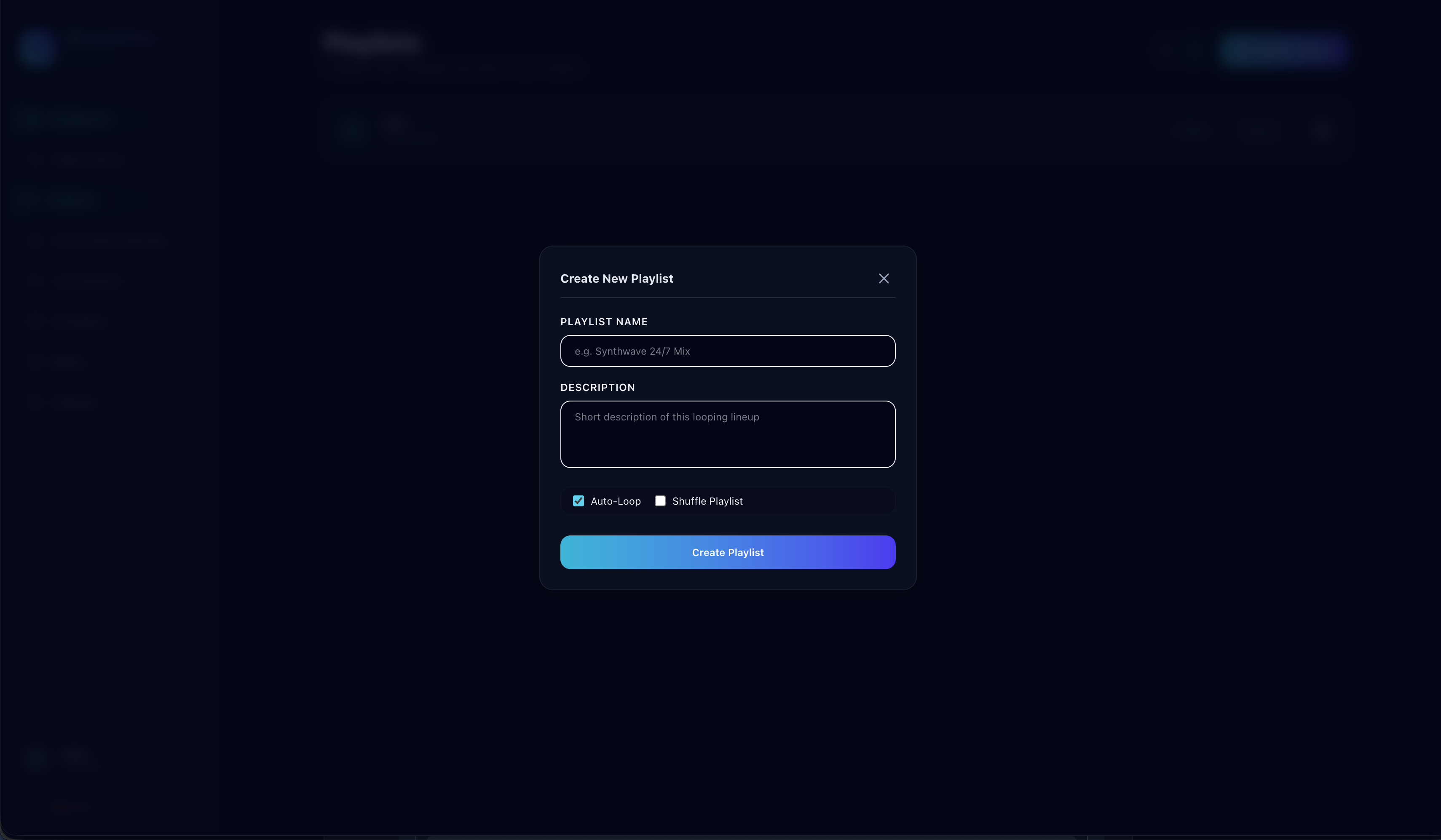 Create Playlist